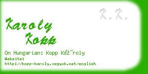 karoly kopp business card